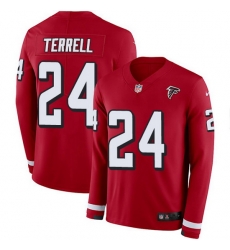 Nike Falcons 24 A J Terrell Red Team Color Men Stitched NFL Limited Therma Long Sleeve Jersey Nike Falcons 24 A J Terrell Red Team Color Men Stitched NFL Limited Therma Long Sleeve Jersey