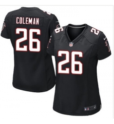 Women Nike Falcons #26 Tevin Coleman Black Alternate Stitched NFL Elite Jersey Women Nike Falcons #26 Tevin Coleman Black Alternate Stitched NFL Elite Jersey