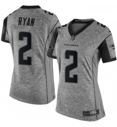Womens Nike Atlanta Falcons 2 Matt Ryan Limited Gray Gridiron NFL Jersey Womens Nike Atlanta Falcons 2 Matt Ryan Limited Gray Gridiron NFL Jersey
