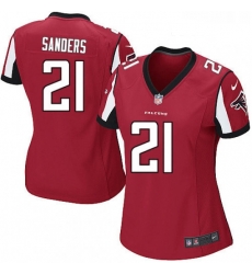 Womens Nike Atlanta Falcons 21 Deion Sanders Game Red Team Color NFL Jersey Womens Nike Atlanta Falcons 21 Deion Sanders Game Red Team Color NFL Jersey