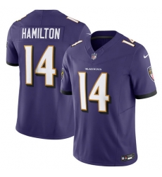 Men Baltimore Ravens 14 Kyle Hamilton Purple 2023 F U S E Vapor Jersey Men Baltimore Ravens 14 Kyle Hamilton Purple 2023 F U S E Vapor Jersey