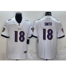 Men Baltimore Ravens 18 Roquan Smith White Vapor Untouchable Limited Stitched Jersey Men Baltimore Ravens 18 Roquan Smith White Vapor Untouchable Limited Stitched Jersey