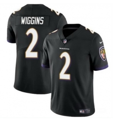 Men Baltimore Ravens 2 Nate Wiggins Black 2024 Draft Vapor Limited Football Jersey Men Baltimore Ravens 2 Nate Wiggins Black 2024 Draft Vapor Limited Football Jersey