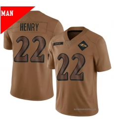 Men Baltimore Ravens 22 Derrick Henry 2023 Brown Salute To Service Limited Jersey Men Baltimore Ravens 22 Derrick Henry 2023 Brown Salute To Service Limited Jersey