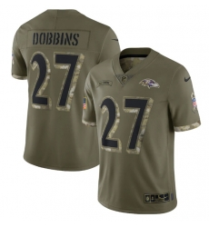 Men Baltimore Ravens 27 J K Dobbins Olive 2022 Salute To Service Limited Stitched Jersey Men Baltimore Ravens 27 J K Dobbins Olive 2022 Salute To Service Limited Stitched Jersey