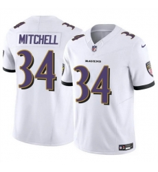 Men Baltimore Ravens 34 Keaton Mitchell White 2025 F U S E Vapor Limited Football Jersey Men Baltimore Ravens 34 Keaton Mitchell White 2025 F U S E Vapor Limited Football Jersey