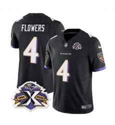 Men Baltimore Ravens 4 Zay Flowers Black 2023 F U S E With Patch Throwback Vapor Limited Jersey Men Baltimore Ravens 4 Zay Flowers Black 2023 F U S E With Patch Throwback Vapor Limited Jersey