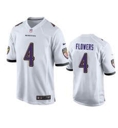 Men Baltimore Ravens 4 Zay Flowers White Game Jersey Men Baltimore Ravens 4 Zay Flowers White Game Jersey