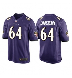 Men Baltimore Ravens 64 Tyler Linderbaum Purple Game Jersey Men Baltimore Ravens 64 Tyler Linderbaum Purple Game Jersey