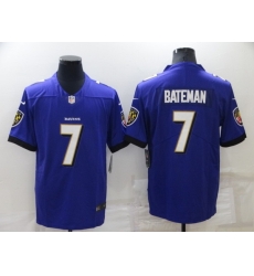 Men Baltimore Ravens 7 Rashod Bateman Purple Vapor Untouchable Limited Stitched jersey Men Baltimore Ravens 7 Rashod Bateman Purple Vapor Untouchable Limited Stitched jersey