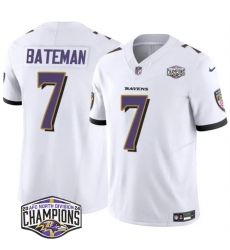 Men Baltimore Ravens 7 Rashod Bateman White F U S E 2024 AFC North Division Champions Vapor Limited Football Jersey Men Baltimore Ravens 7 Rashod Bateman White F U S E 2024 AFC North Division Champions Vapor Limited Football Jersey