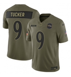 Men Baltimore Ravens 9 Justin Tucker Olive 2025 F U S E Salute to Service Limited Football Jersey Men Baltimore Ravens 9 Justin Tucker Olive 2025 F U S E Salute to Service Limited Football Jersey