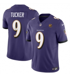 Men Baltimore Ravens 9 Justin Tucker Purple 2023 F U S E With John Madden Patch Vapor Limited Stitched Football Jersey Men Baltimore Ravens 9 Justin Tucker Purple 2023 F U S E With John Madden Patch Vapor Limited Stitched Football Jersey