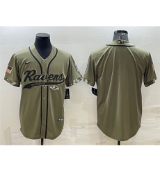 Men Baltimore Ravens Blank Olive Salute To Service Cool Base Stitched Baseball Jersey Men Baltimore Ravens Blank Olive Salute To Service Cool Base Stitched Baseball Jersey
