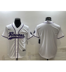 Men Baltimore Ravens Blank White With Patch Cool Base Stitched Baseball Jersey Men Baltimore Ravens Blank White With Patch Cool Base Stitched Baseball Jersey