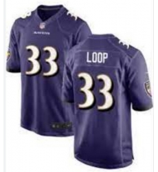Men Baltimore Ravens Tyler Loop #33 Purple Stitched NFL Jersey