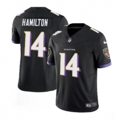 Men's Baltimore Ravens #14 Kyle Hamilton Black 2023 F.U.S.E. Vapor Limited Stitched Jersey Men's Baltimore Ravens #14 Kyle Hamilton Black 2023 F.U.S.E. Vapor Limited Stitched Jersey