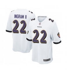 Mens Baltimore Ravens 22 Mark Ingram II Game White Football Jersey