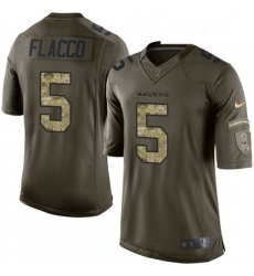 Mens Nike Baltimore Ravens 5 Joe Flacco Limited Green Salute to Service NFL Jersey Mens Nike Baltimore Ravens 5 Joe Flacco Limited Green Salute to Service NFL Jersey
