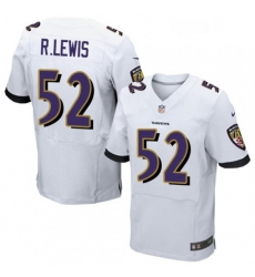 Mens Nike Baltimore Ravens 52 Ray Lewis Elite White NFL Jersey