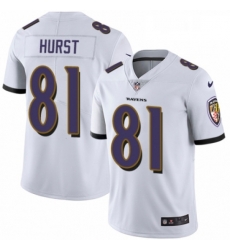 Mens Nike Baltimore Ravens 81 Hayden Hurst White Vapor Untouchable Limited Player NFL Jersey Mens Nike Baltimore Ravens 81 Hayden Hurst White Vapor Untouchable Limited Player NFL Jersey