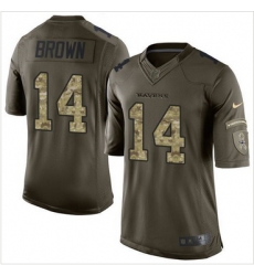 Nike Baltimore Ravens #14 Marlon Brown Green Men 27s Stitched NFL Limited Salute to Service Jersey Nike Baltimore Ravens #14 Marlon Brown Green Men 27s Stitched NFL Limited Salute to Service Jersey