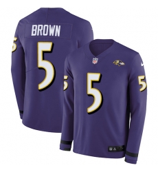 Nike Baltimore Ravens 15 Marquise Brown Purple Team Color Men Stitched NFL Limited Therma Long Sleeve Jersey Nike Baltimore Ravens 15 Marquise Brown Purple Team Color Men Stitched NFL Limited Therma Long Sleeve Jersey
