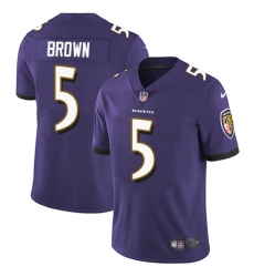 Nike Baltimore Ravens 5 Marquise Brown Purple Team Color Men Stitched NFL Vapor Untouchable Limited Jersey Nike Baltimore Ravens 5 Marquise Brown Purple Team Color Men Stitched NFL Vapor Untouchable Limited Jersey