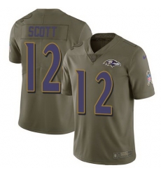 Nike Ravens 12 Jaleel Scott Olive Salute To Service Limited Jersey Nike Ravens 12 Jaleel Scott Olive Salute To Service Limited Jersey