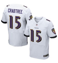 Nike Ravens #15 Michael Crabtree White Mens Stitched NFL New Elite Jersey Nike Ravens #15 Michael Crabtree White Mens Stitched NFL New Elite Jersey