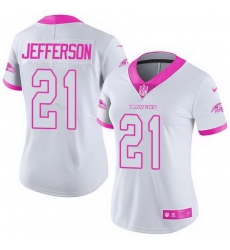 Nike Ravens #21 Tony Jefferson White Pink Womens Stitched NFL Limited Rush Fashion Jersey Nike Ravens #21 Tony Jefferson White Pink Womens Stitched NFL Limited Rush Fashion Jersey
