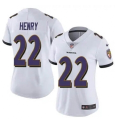 Women Baltimore Ravens 22 Derrick Henry 2023 F U S E White Vapor Limited Football Stitched Jersey Women Baltimore Ravens 22 Derrick Henry 2023 F U S E White Vapor Limited Football Stitched Jersey