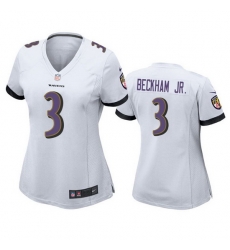 Women Baltimore Ravens 3 Odell Beckham Jr White Football Jersey Women Baltimore Ravens 3 Odell Beckham Jr White Football Jersey