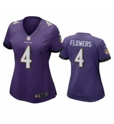 Women Baltimore Ravens 4 Zay Flowers Purple Football Jersey Women Baltimore Ravens 4 Zay Flowers Purple Football Jersey