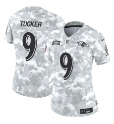 Women Baltimore Ravens 9 Justin Tucker 2024 F U S E Arctic Camo Salute To Service Limited Stitched Football Jersey Women Baltimore Ravens 9 Justin Tucker 2024 F U S E Arctic Camo Salute To Service Limited Stitched Football Jersey