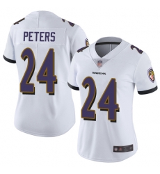 Women Ravens 24 Marcus Peters White Stitched Football Vapor Untouchable Limited Jersey Women Ravens 24 Marcus Peters White Stitched Football Vapor Untouchable Limited Jersey