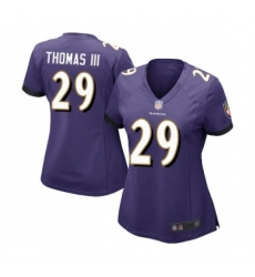 Womens Baltimore Ravens 29 Earl Thomas III Game Purple Team Color Football Jersey Womens Baltimore Ravens 29 Earl Thomas III Game Purple Team Color Football Jersey
