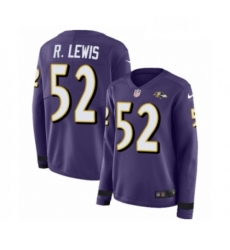 Womens Nike Baltimore Ravens 52 Ray Lewis Limited Purple Therma Long Sleeve NFL Jersey Womens Nike Baltimore Ravens 52 Ray Lewis Limited Purple Therma Long Sleeve NFL Jersey