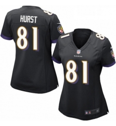 Womens Nike Baltimore Ravens 81 Hayden Hurst Game Black Alternate NFL Jersey Womens Nike Baltimore Ravens 81 Hayden Hurst Game Black Alternate NFL Jersey