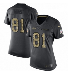Womens Nike Baltimore Ravens 81 Hayden Hurst Limited Black 2016 Salute to Service NFL Jersey Womens Nike Baltimore Ravens 81 Hayden Hurst Limited Black 2016 Salute to Service NFL Jersey