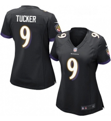 Womens Nike Baltimore Ravens 9 Justin Tucker Game Black Alternate NFL Jersey Womens Nike Baltimore Ravens 9 Justin Tucker Game Black Alternate NFL Jersey