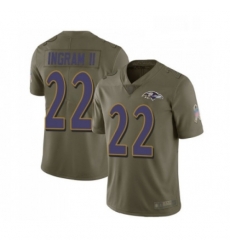 Youth Baltimore Ravens 22 Mark Ingram II Limited Olive 2017 Salute to Service Football Jersey Youth Baltimore Ravens 22 Mark Ingram II Limited Olive 2017 Salute to Service Football Jersey