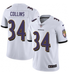 Youth Nike Ravens #34 Alex Collins White Stitched NFL Vapor Untouchable Limited Jersey Youth Nike Ravens #34 Alex Collins White Stitched NFL Vapor Untouchable Limited Jersey