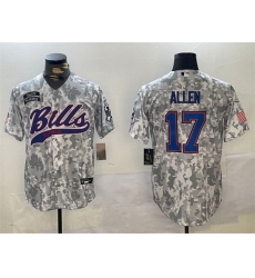 Men Buffalo Bills 17 Josh Allen 2024 Arctic Camo Salute To Service Stitched Baseball Jersey Men Buffalo Bills 17 Josh Allen 2024 Arctic Camo Salute To Service Stitched Baseball Jersey