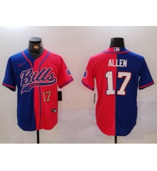 Men Buffalo Bills 17 Josh Allen Red Blue Team Cool Base Stitched Baseball Jersey Men Buffalo Bills 17 Josh Allen Red Blue Team Cool Base Stitched Baseball Jersey