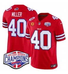 Men Buffalo Bills 40 Von Miller Red F U S E 2024 AFC East Division Champions With 4 Star C Ptach Vapor Limited Stitched Football Jersey Men Buffalo Bills 40 Von Miller Red F U S E 2024 AFC East Division Champions With 4 Star C Ptach Vapor Limited Stitched Football Jersey