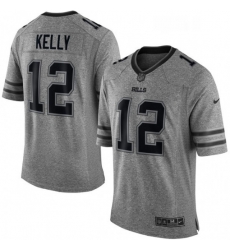 Mens Nike Buffalo Bills 12 Jim Kelly Limited Gray Gridiron NFL Jersey Mens Nike Buffalo Bills 12 Jim Kelly Limited Gray Gridiron NFL Jersey