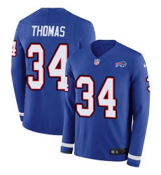 Nike Bills 34 Thurman Thomas Royal Blue Team Color Men s Stitched NFL Limited Therma Long Sleeve Jersey Nike Bills 34 Thurman Thomas Royal Blue Team Color Men s Stitched NFL Limited Therma Long Sleeve Jersey