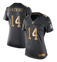 Nike Bills #14 Sammy Watkins Black Womens Stitched NFL Limited Gold Salute to Service Jersey Nike Bills #14 Sammy Watkins Black Womens Stitched NFL Limited Gold Salute to Service Jersey