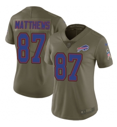 Nike Bills #87 Jordan Matthews Olive Womens Stitched NFL Limited 2017 Salute to Service Jersey Nike Bills #87 Jordan Matthews Olive Womens Stitched NFL Limited 2017 Salute to Service Jersey